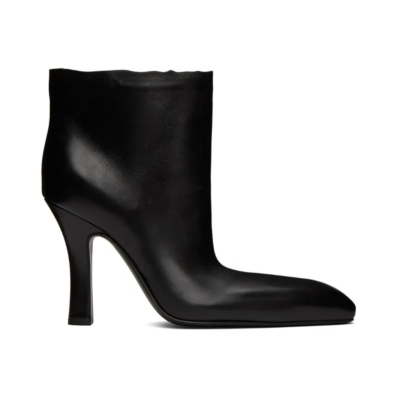 

Роскошные ботинки из натуральной кожи для женщин, Осенние прямые ботинки на высоком каблуке, модные женские ботинки 2022