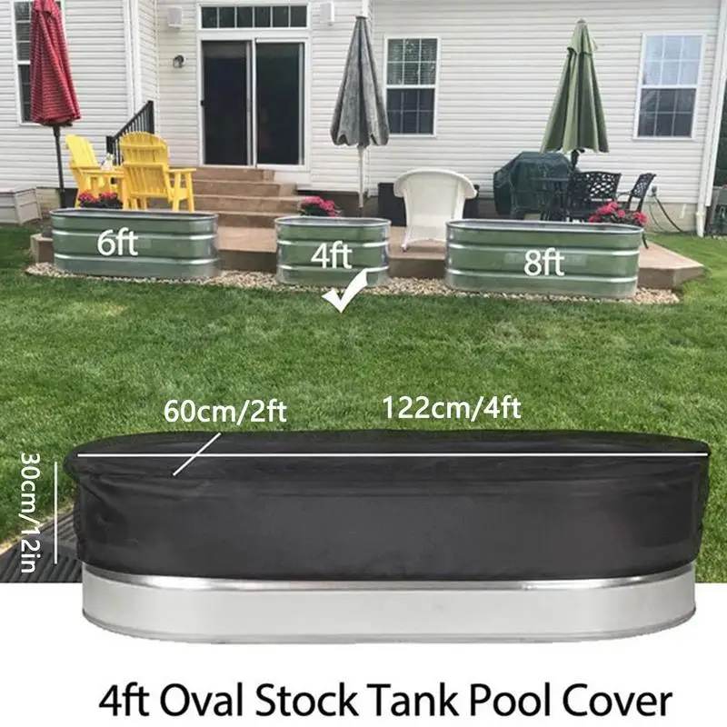 

Oval Pool Cover For Above Ground Pool Cover With Drawstring Stock Tank Pool Cover Waterproof & Dustproof & Windproof Cloth Cover