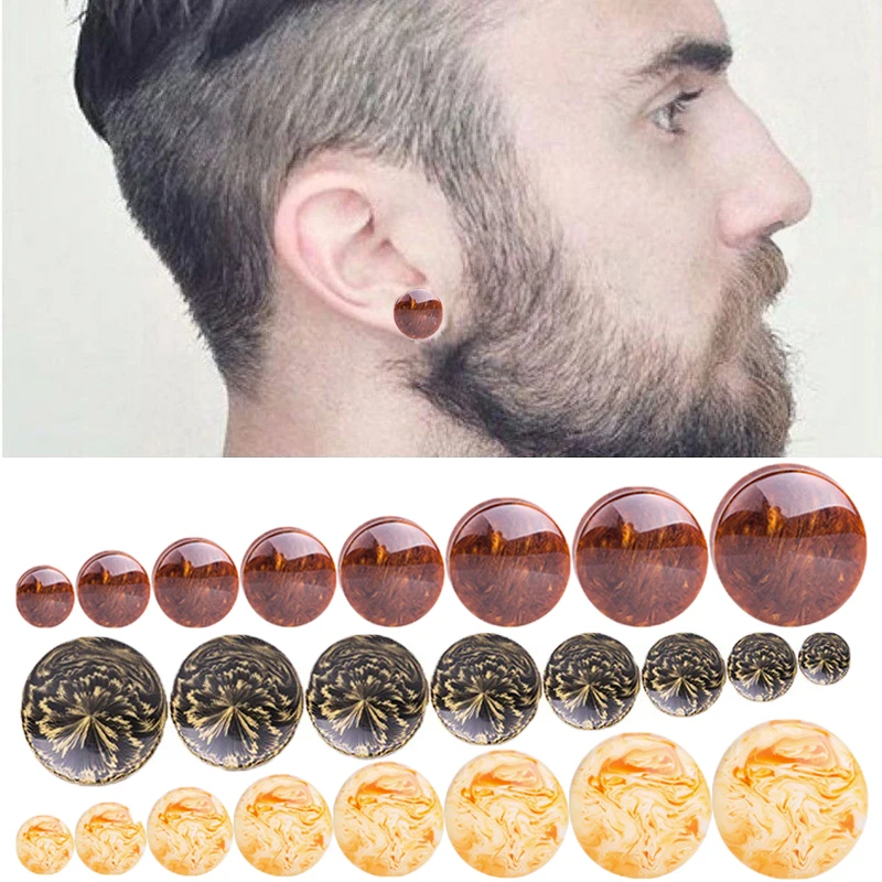 

1pc Resin Ear Plugs and Tunnels Ear Piercings Earlets Screwed Earring Expander Ear Gauges Body Jewelry Piercings Ear Expander