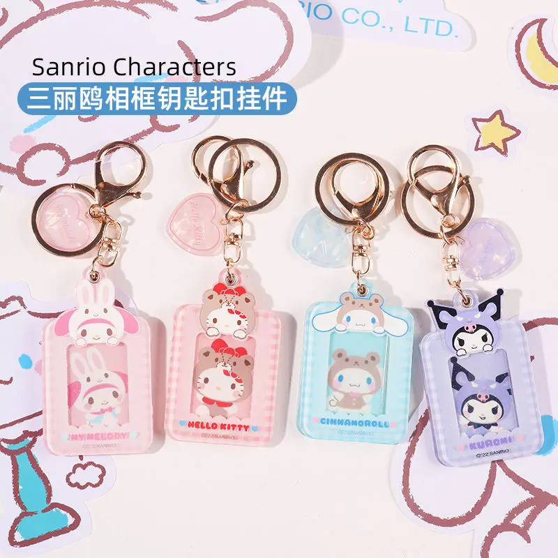 

Брелок для рюкзака Sanrio, милый аниме мультяшный рисунок Kuromi My Melody Cinnamoroll, милый брелок для фотографирования, подарок на Рождество