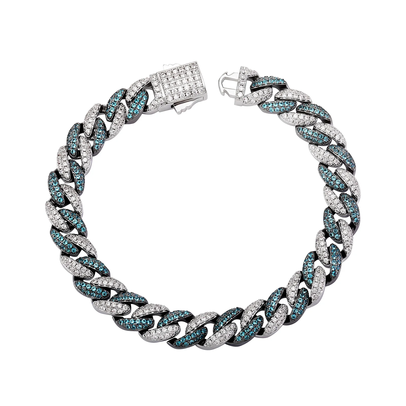 

Fashion Luxury Zircon 9mm Cuban Chain Hip Hop Men's Women's Trend Bracelet