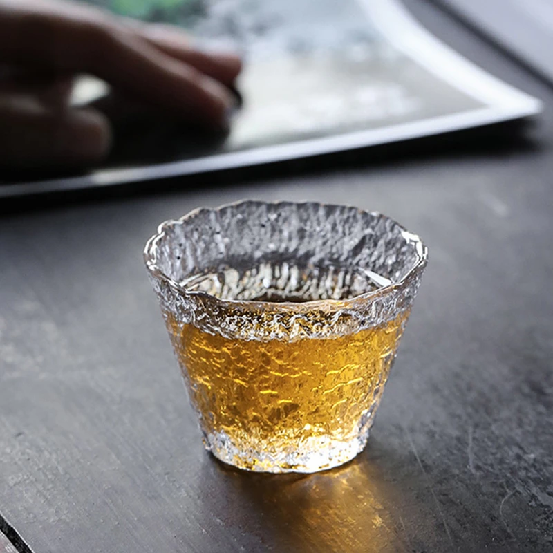 

glass teacup Transparent Hammer kung fu drink cup 60ml drinkware Zen Tea Ceremony Cup