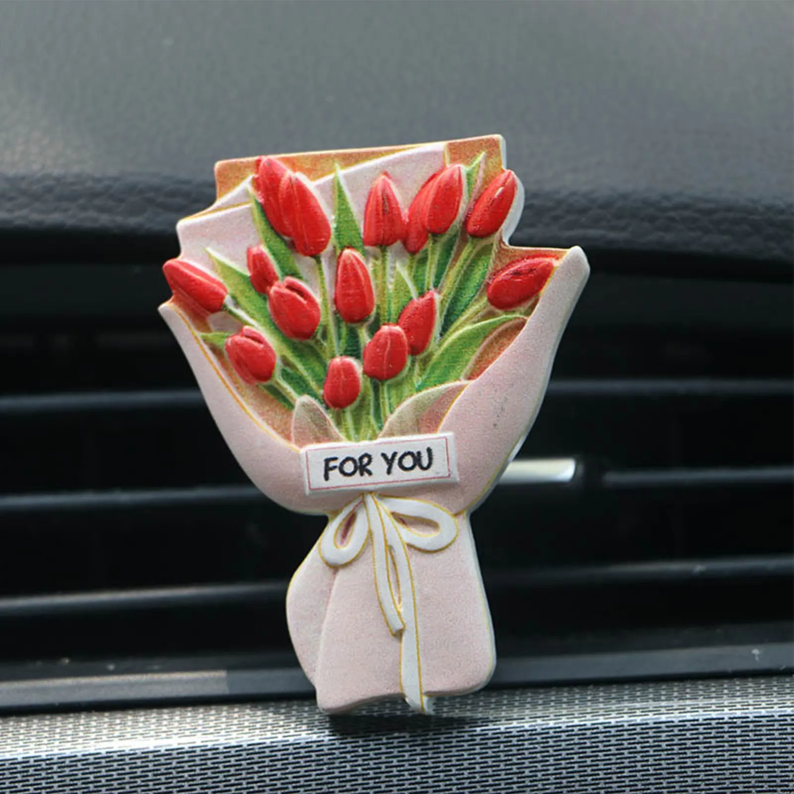 

Flower Air Freshener Car Vent Clip With 2 Fragrance Tablets Lightweight Flower Perfume Relieve Eye Fatigue Aromatherapy Diffuser