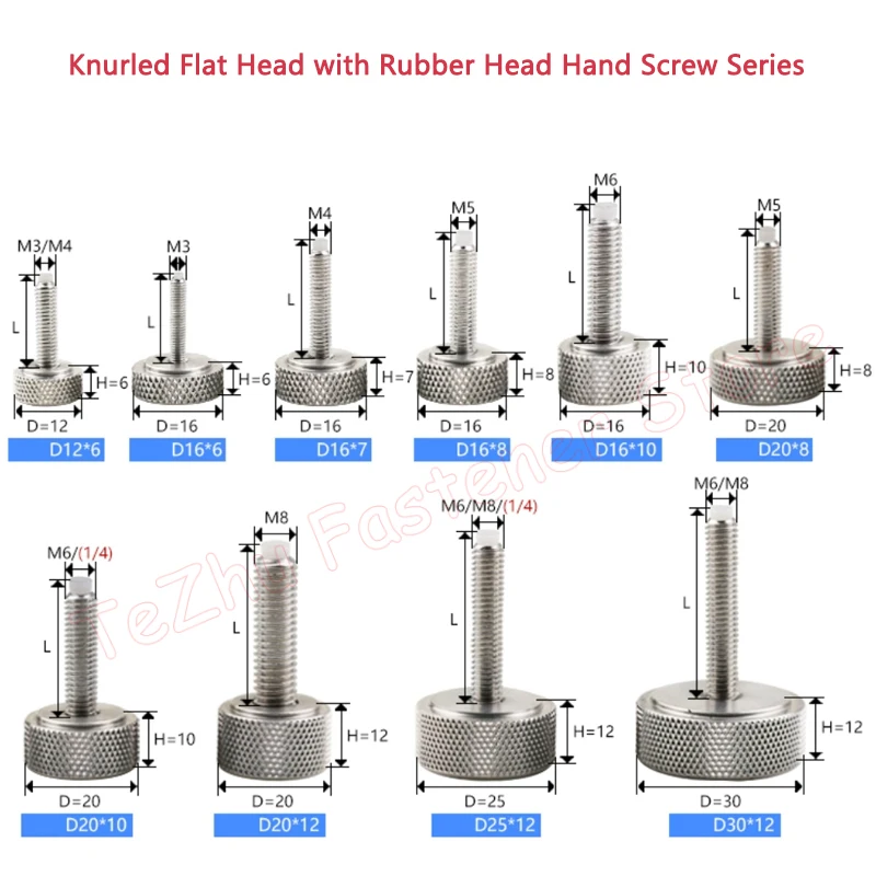 1 шт. M3 M4 M5 M6 M8 Винт с накатанной головкой из нержавеющей стали Болт и затяжкой