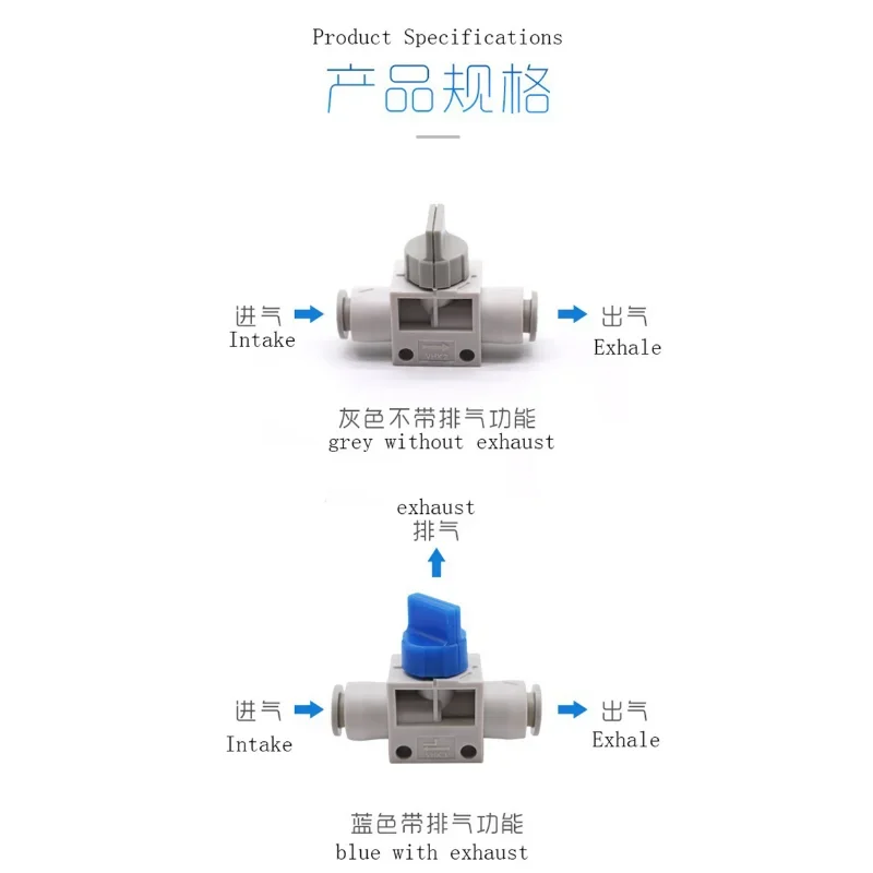 1 шт. SMC серии VHK синяя/серая поворотная ручка ручной пальцевой клапан
