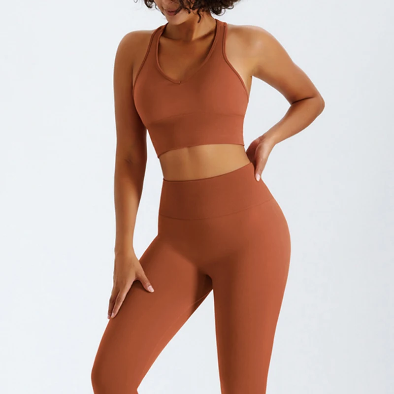 

Women Seamless Sportswear Fitness Running Yoga Gym Suits Skinny Push Up Bra High Waist Legigngs Workout Athletic Female Srt