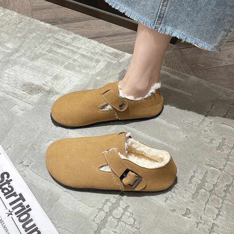 

Winter Shoes Women Slip-on Female Footwear Autumn Round Toe Loafers Fur Casual Sneaker Slip On Dress Fall Moccasin New Retro Fla