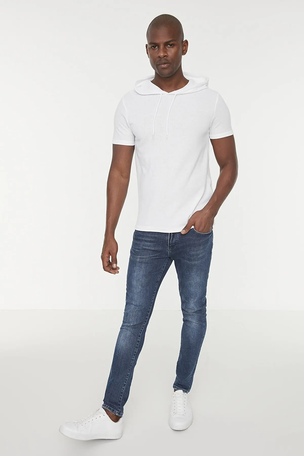 

White Men's Regular Fit Short Sleeve Hooded Tshirt 0117 T-Shirts For Men Summer Fashion Fashion