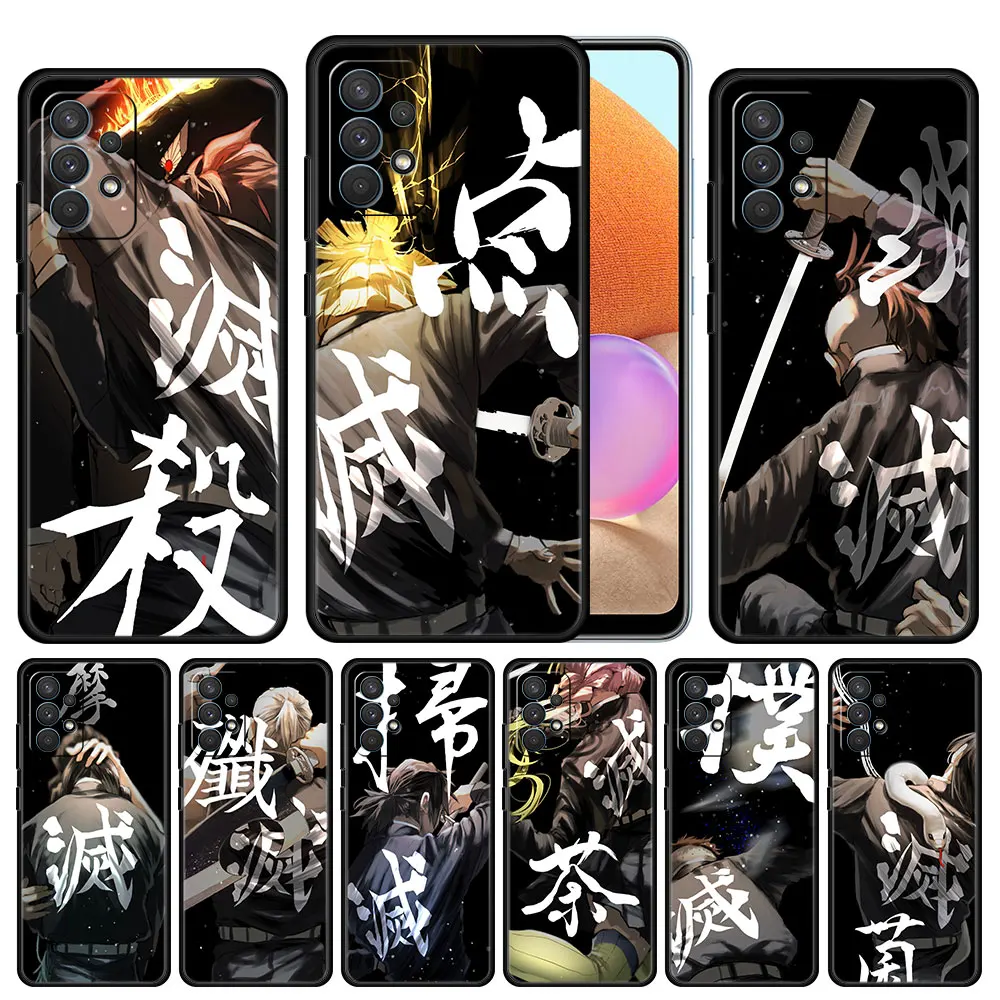 

Case Cover for Samsung Galaxy A12 A52 A51 A50 A71 A32 A02s A41 A22 A33 A53 A73 4G 5G Thin Funda Demon Slayer Characters