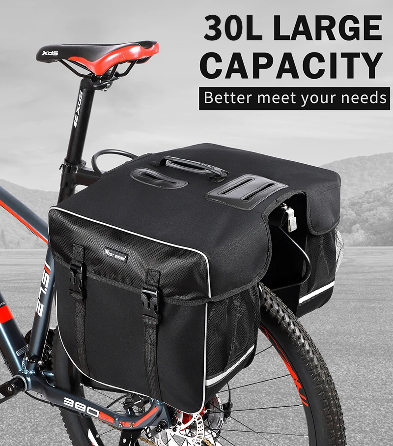 

WEST BIKING Cycling Panniers Bags Bicycle Travel Saddle Bag Waterproof Bike Luggage Carrier MTB Bicycle Rear Trunk Bag
