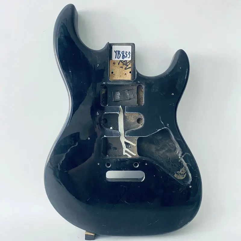 Необработанный корпус электрогитары YB855 черный из массива липы с поверхностными