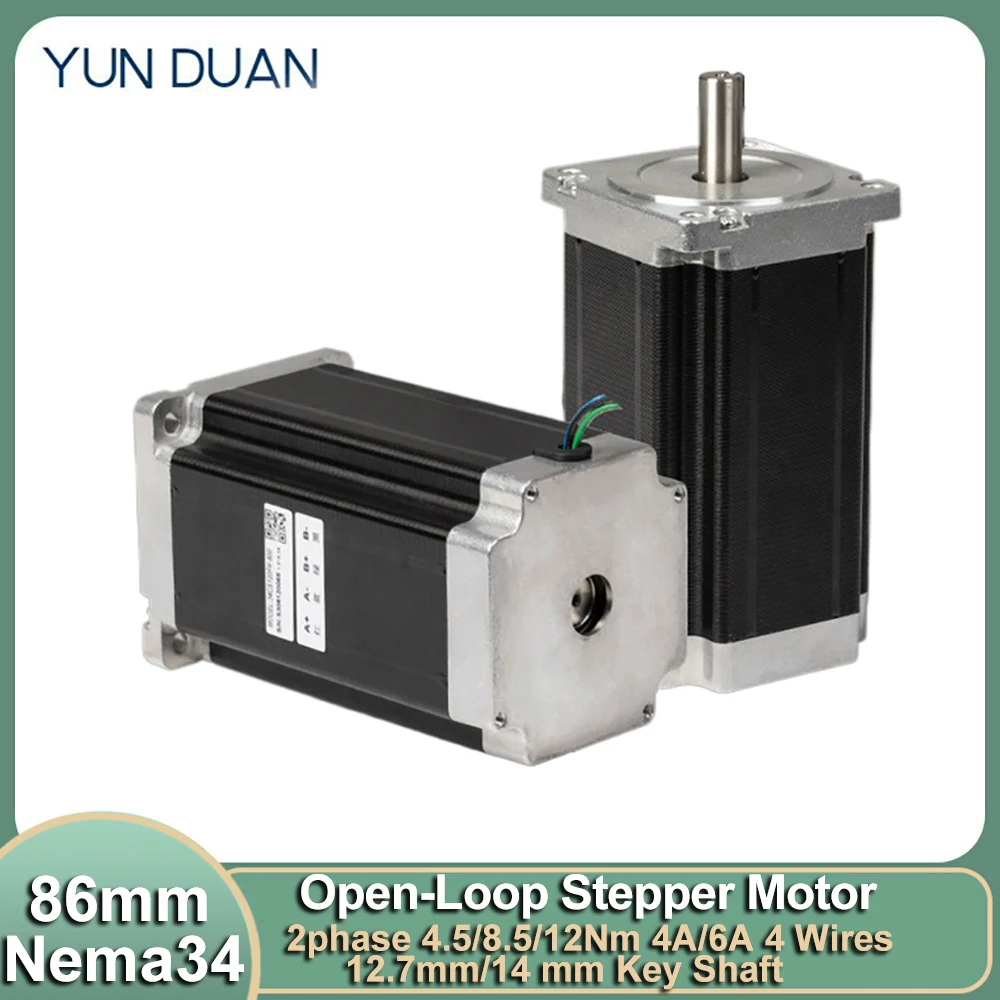 

Nema 34 86mm Stepper Motor 4.5Nm 8.5Nm 12Nm 6A DC 2-Phase DC Stepping Motor 4-Lead High Torque CNC Engraving 3D printer