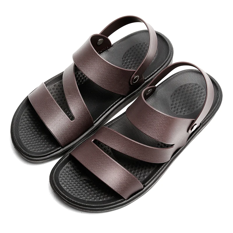 

Summer Sandals Men Leather Classic Roman Sandals 2022 Slipper Outdoor Sneaker Beach Rubber Flip Flops Men Water Trekking Sandals