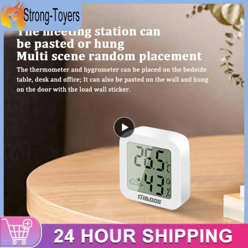 

Indoor Hygrometer Lcd Digital Temperature Humidity Meter White Mini Thermometer Room Smart Home Gauge