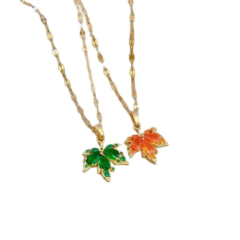 [Титановая сталь] красные кленовые листья Фотоэлементы роскошное банкетное