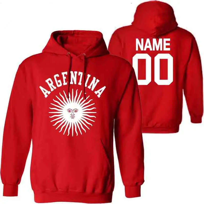 

ARGENTINA Male Pullover Custom Name Number ARG Country Gyms Sweatshirt Ar Flag Spanish Argentine Nation Print Text Clothes