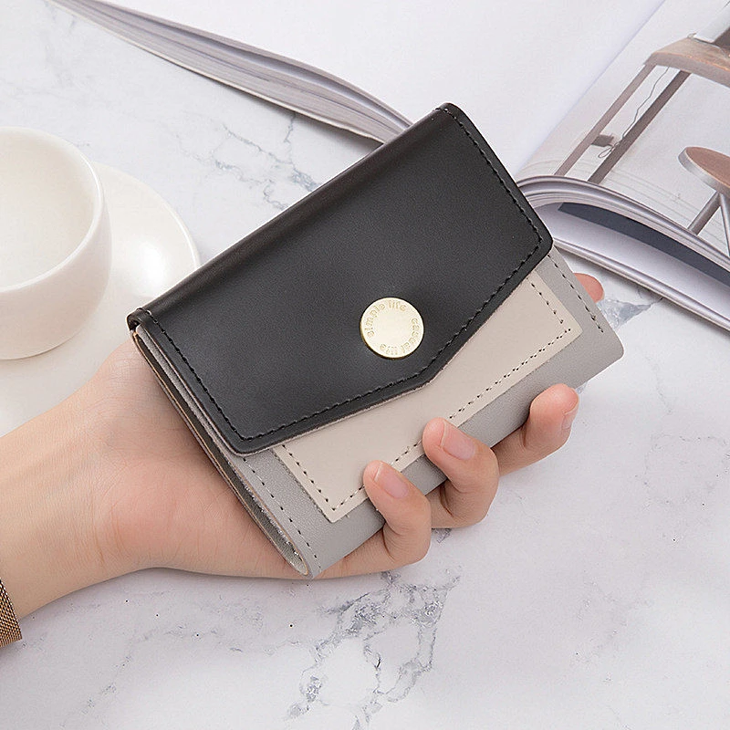 

Fashion Women Short Wallets PU Leather Small Purses Mini Hasp Multi-Slots Credit Card Holder Case Money Coin Bag Clutch for Girl