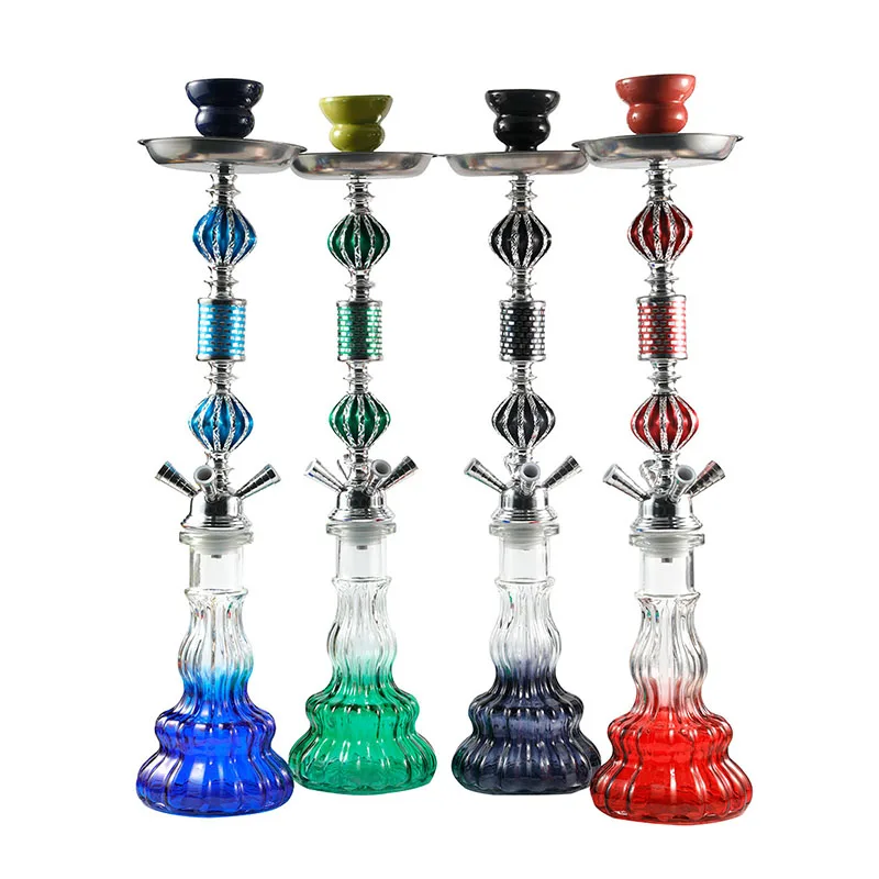 Large Arab Glass Hookah Shisha Complete Set with Chicha Bowl Tongs Ash Plate 4 Water Pipes for Smoking Weed Narguile Accessories enlarge