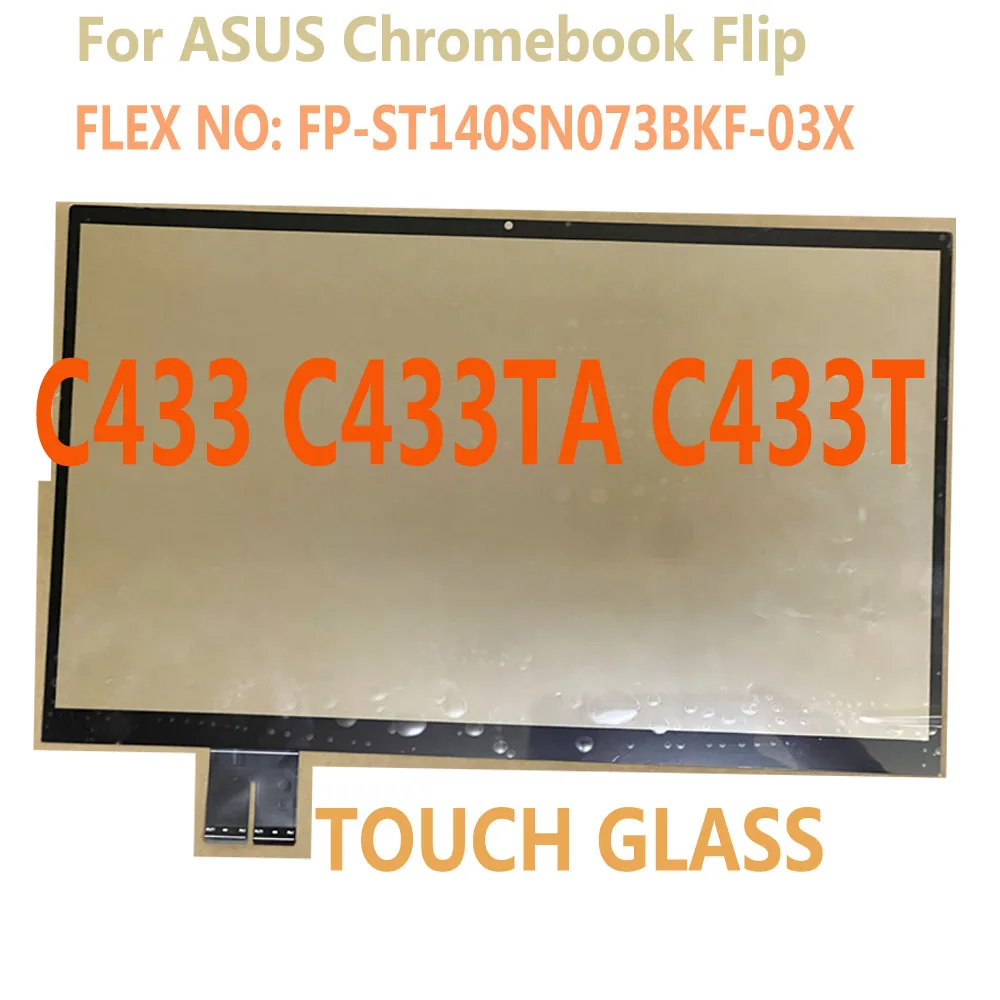 Фото 14-дюймовый сенсорный экран для ASUS Chromebook Flip C433 C433TA C433T, сменное сенсорное стекло FP-ST140SN073BKF-03X №1
