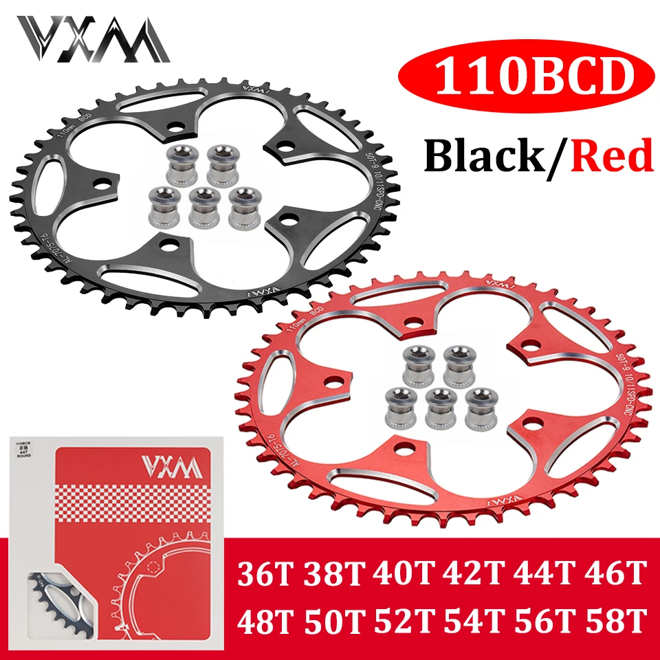 

VXM 110/5 BCD 110BCD Road Bike Narrow Wide Chainring with 5 Disc Screws 36T-58T Bike Chainwheel,For Shimano sram Bicycle crank