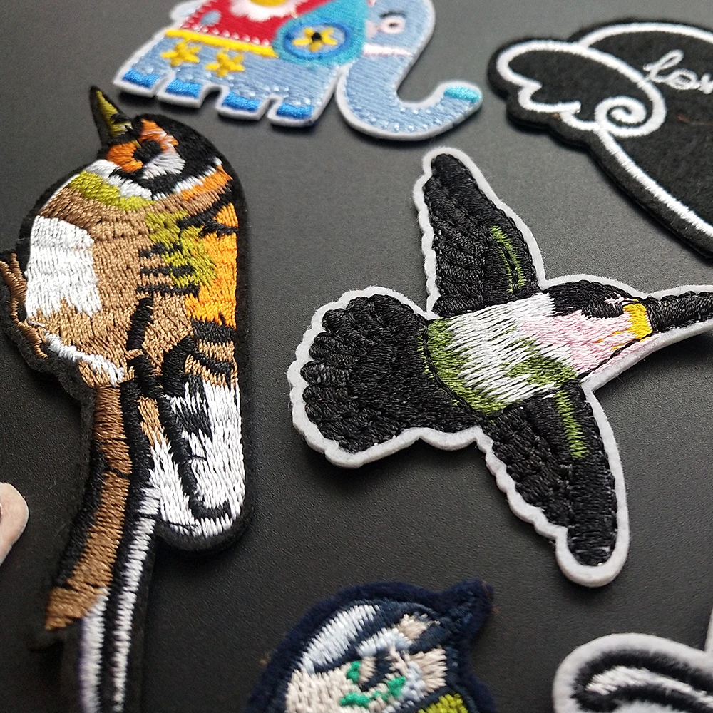 Патчи с вышивкой птиц патчи утюгом значки аппликации для одежды рюкзак сумки |