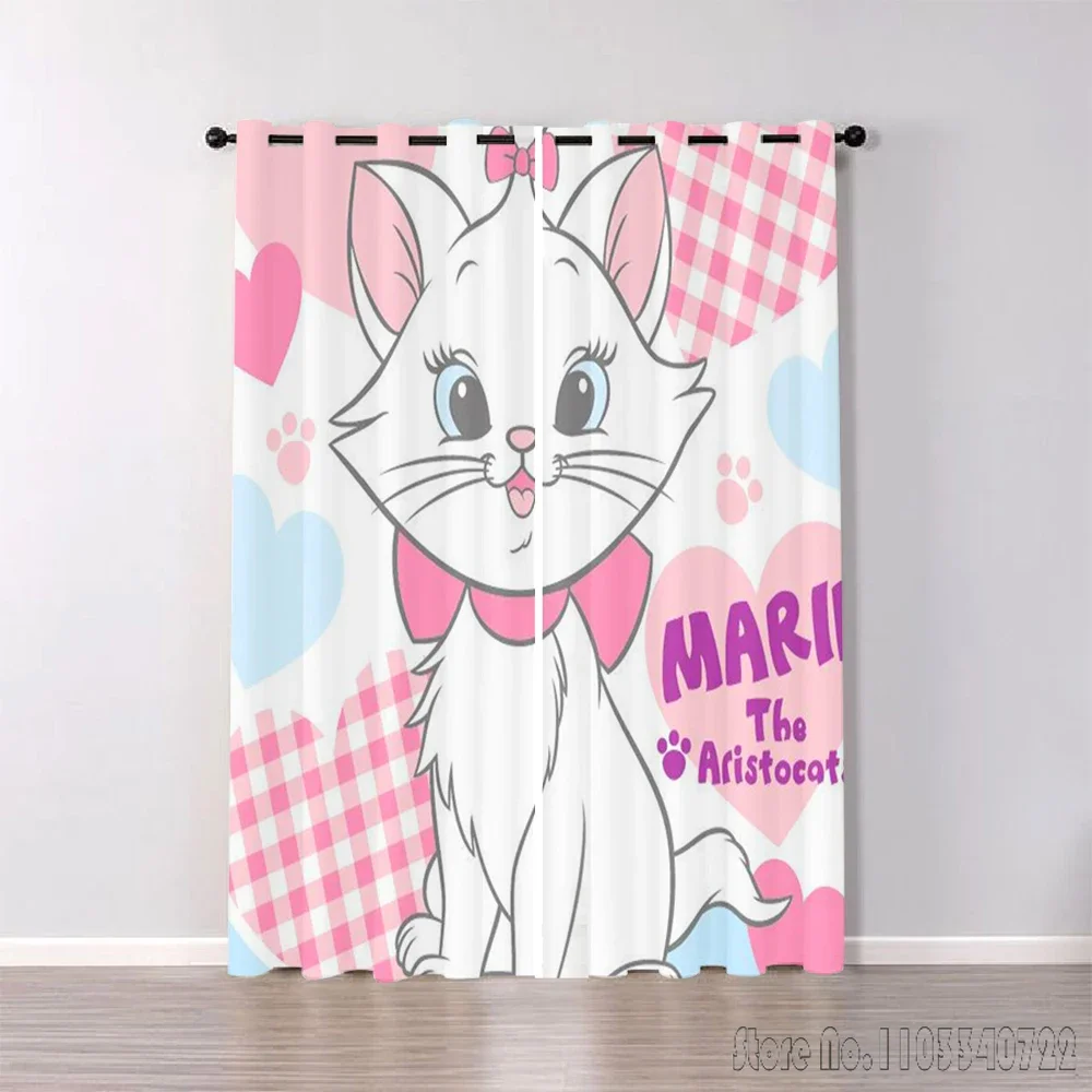 Disney Marie Cat Girl Принцесса оконная занавеска с 3D принтом плотные шторы для гостиной