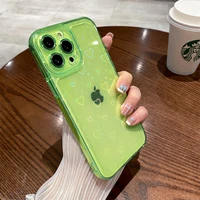 clear laser love heart phone case for apple iphone 13 12 11 pro x xs max xr transparent shockproof candy back cover coque fundas