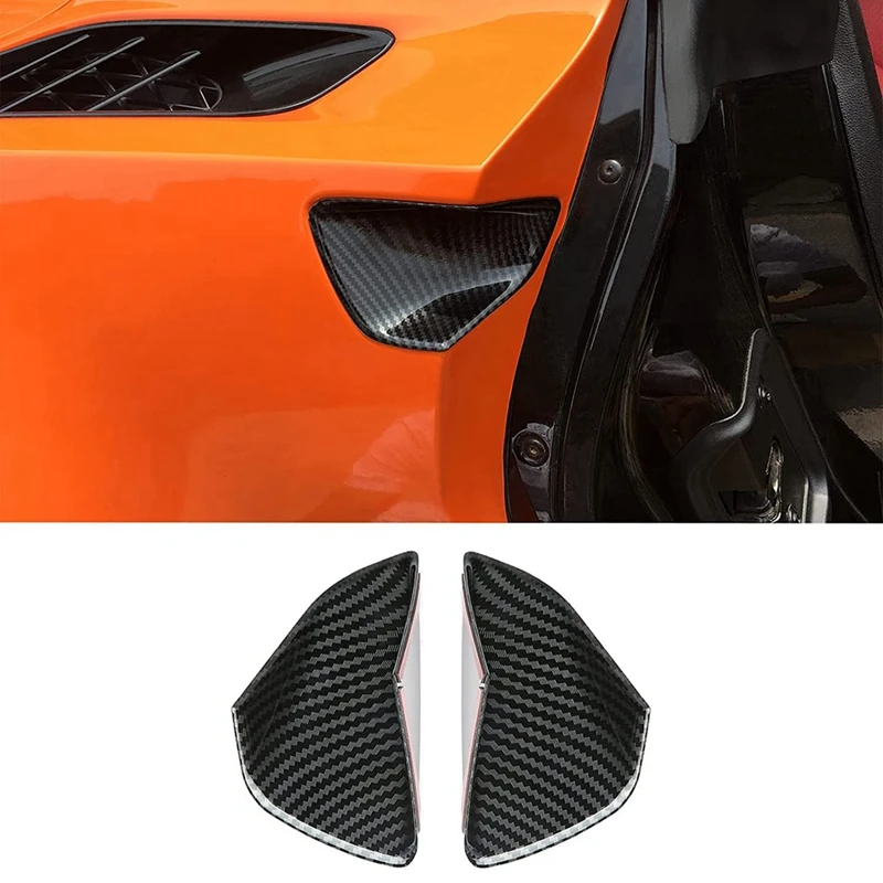 

2 PCS Door Bowl Cover Sticker Trim ABS Carbon Fiber For Chevrolet Corvette C7 2014 2015 2016 2017 2018 2019