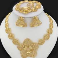 2022 hot selling african bridal jewelry sets circular opals necklace bracelet earrings ring set for wedding party