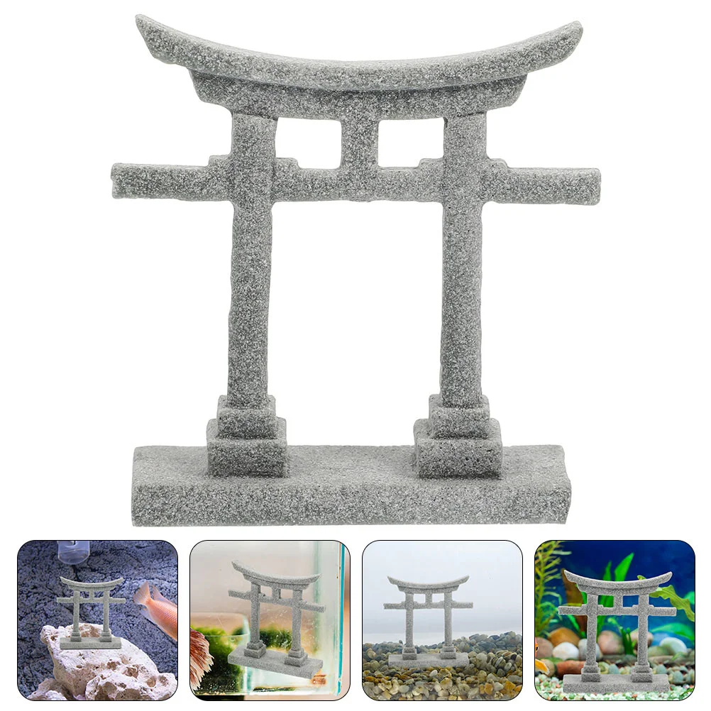 

Garden Micro Landscape Decoration Fish Aquarium Statue Torii Sculpture Stone Mini Japanese Gate Tank