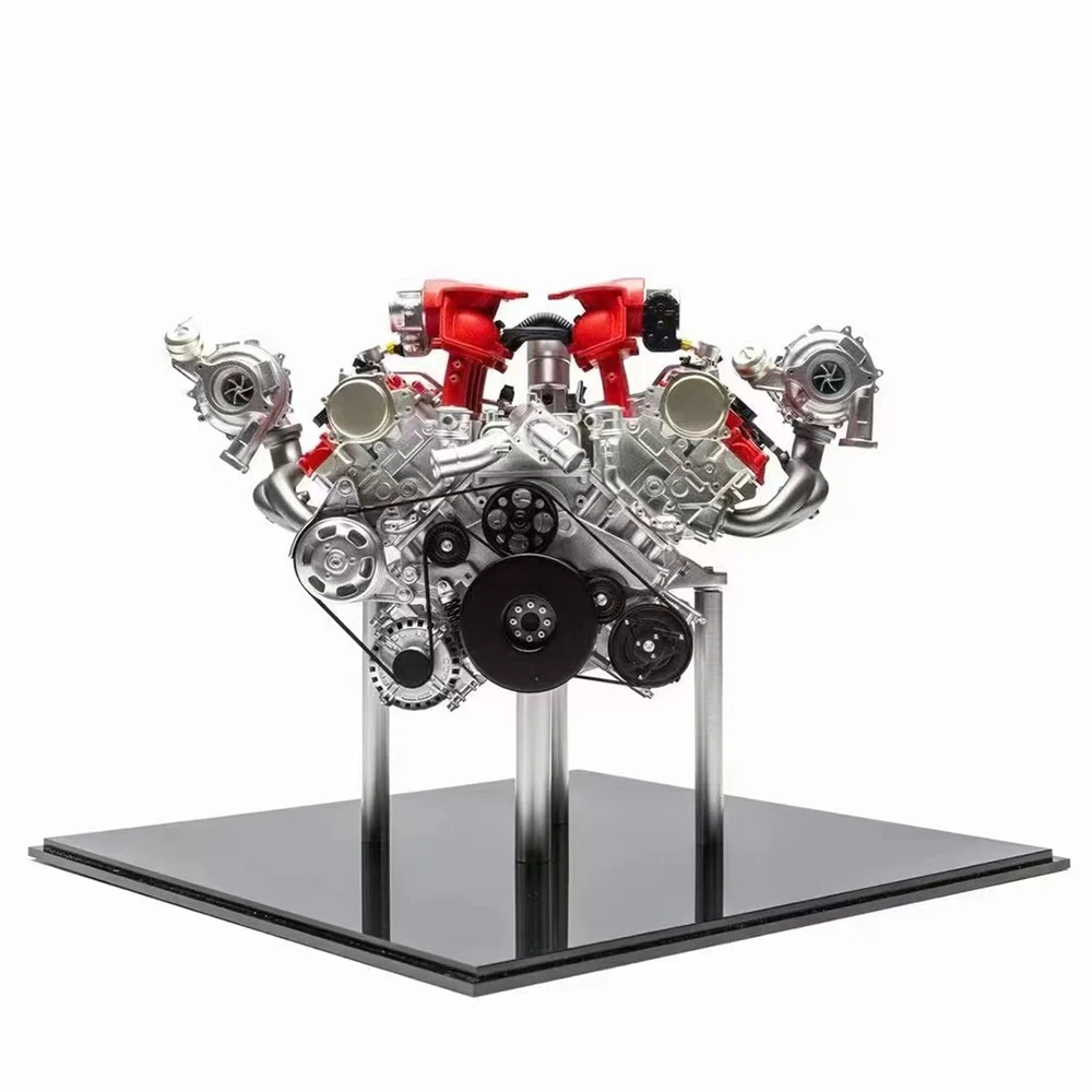 

1:6 Car 488GTB Engine Model Engine Simulation Alloy Model Toy Physics Science Popular Science Gift Ornaments Model Kit