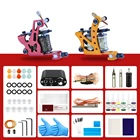 Полный комплект машины для татуировки с чернилами, блок питания для тату, иглы, профессиональный набор для тату-машинки для начинающих, сделай сам, боди-арт