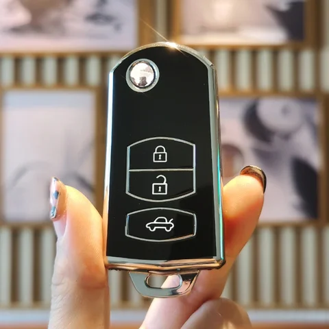 Чехол для автомобильного флип-ключа из ТПУ, чехол для Mazda 3, 5, 6, серия M6, RX8, MX5, 2, 3 кнопки, смарт-протектор ключа без ключа, аксессуары для сумок