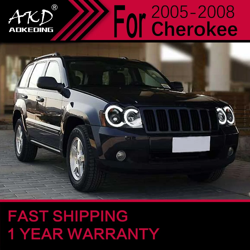 

Автомобильные фары для Jeep Grand Cherokee, светодиодная фара 2005-2008 Grand Cherokee, передняя фара, линза для проектора Drl, автомобильные аксессуары