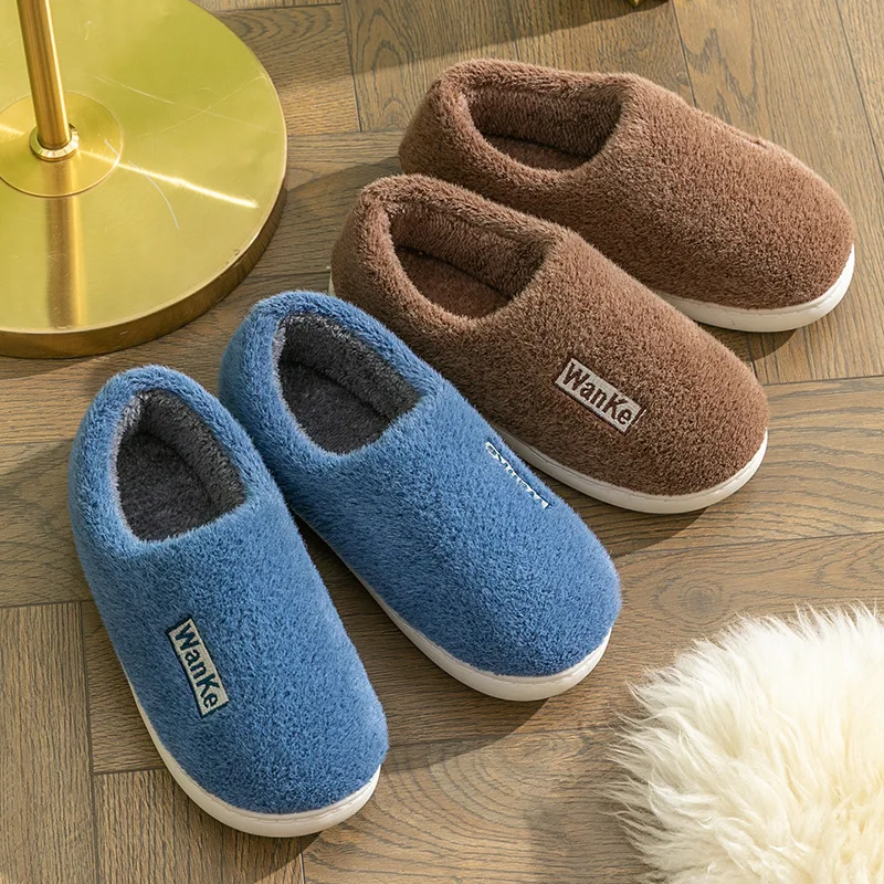 2022 New Women's Winter Home Slippers Solid Color Simple Non-slip Soft PVC Warm Home Slippers Indoor Bedroom Couple Floor Shoes
