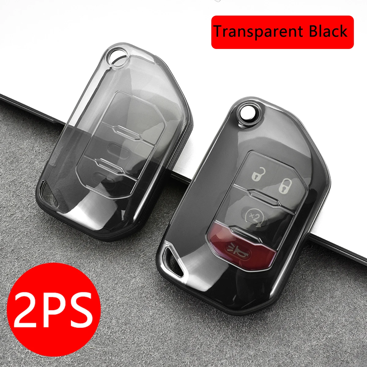 

Прозрачный чехол для автомобильного смарт-ключа из ТПУ для 2020 2021 2022 Jeep Gladiator (JT) Wrangler (JL)