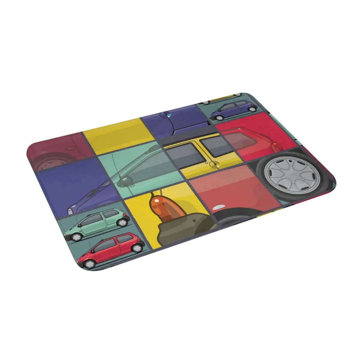 

Renault Twingo 90S Colors Quartet Bath Door Floor Mat Non-slip Rug Carpet Entrance Living Room Home Kitchen Antiwear Polyester