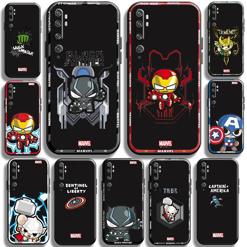 

Cartoon Marvel Avengers for Xiaomi Mi CC9 Mi CC9e Mi CC9 Pro Phone Case Cases funda Shell Carcasa Black TPU Liquid Silicon