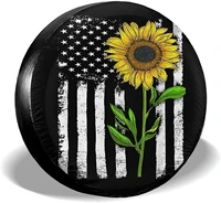 tire cover sunflower american flag spare tire cover universal wheel covers waterproof tire cover fit