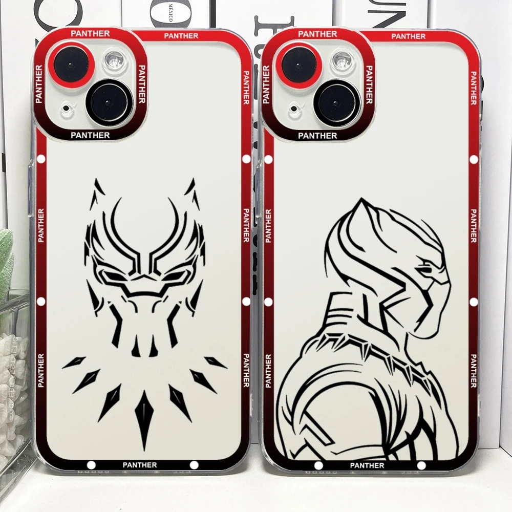 Чехол для телефона Black Panther Superhero Cool IPhone 15 16 Pro Max 13 14 12 11 Mini Angel Eyes мягкий прозрачный