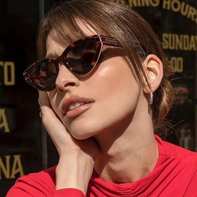 

Новинка 2023, Модные Винтажные Солнцезащитные очки «кошачий глаз» для женщин, популярные дизайнерские трендовые роскошные солнцезащитные очки унисекс UV400