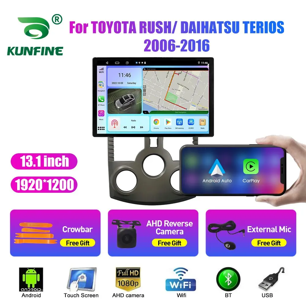 

Автомобильный радиоприемник 13,1 дюйма для TOYOTA RUSH DAIHATSU 06-16, автомобильный DVD GPS-навигатор, стерео Carplay, 2 Din, Центральный Мультимедиа, Android, авто