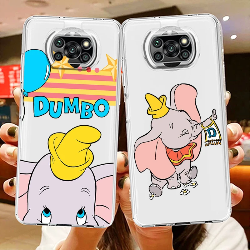 

Transparent Phone Case For Xiaomi Poco X4 X3 X2 NFC F4 F3 F2 GT M5s M4 M3 M2 Pro C50 C40 C3 Disney Dumbo Baby Cute Cover Shell