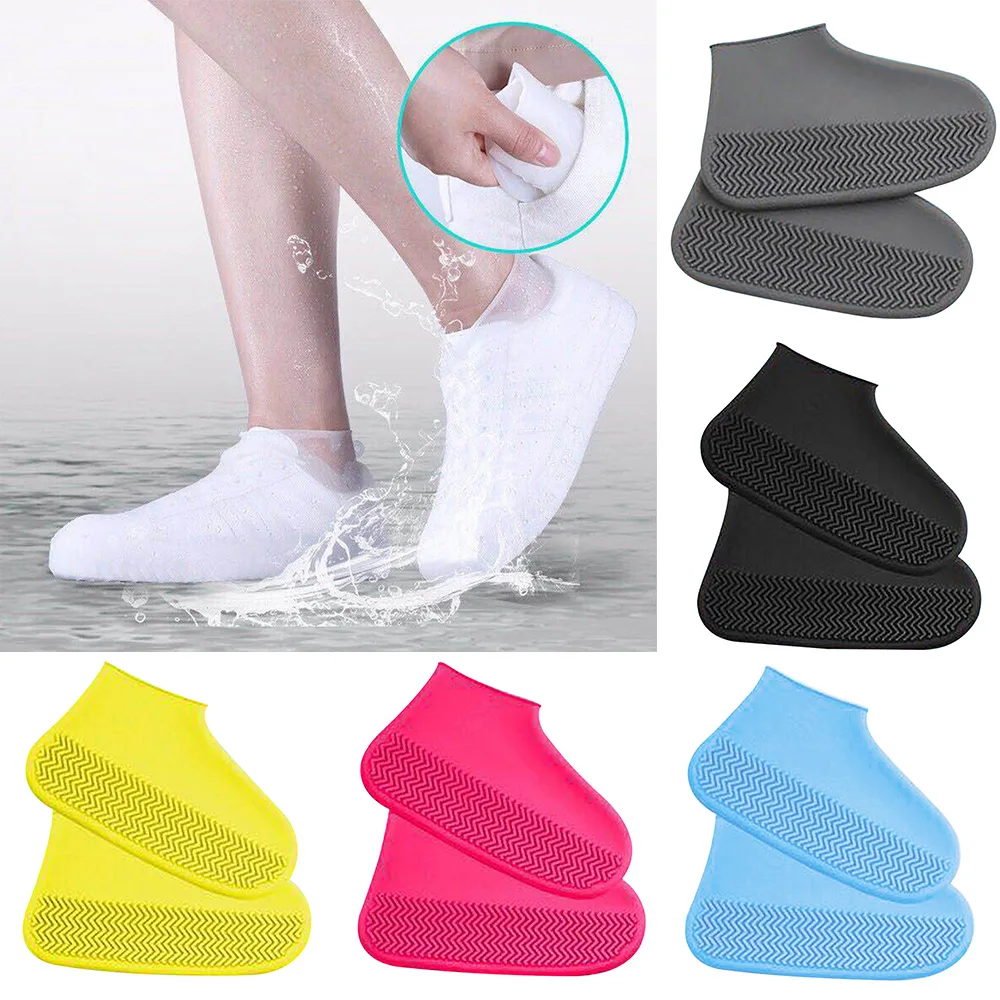 

Reusable Rainy Season Silicone Rain Boot Cover Thickened Non-Slip Waterproof Latex Rain Boot Cover Kids Outdoor Shoe Accessories