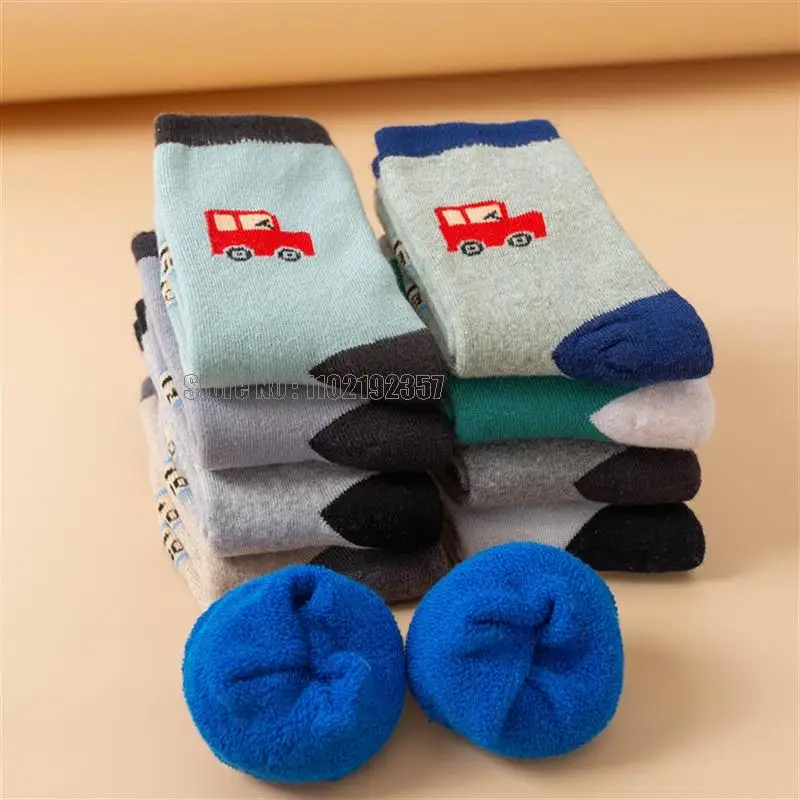 Детские плотные теплые рождественские детские дешевые носки с рисунками для