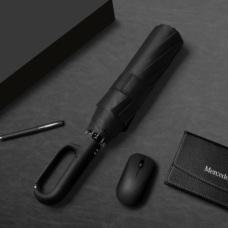 

Windproof Large Umbrella For Men 10 Ribs Fully Automatic Umbrella Heavy Rain Outdoor Travel 3 Folding Umbrellas Business Parasol