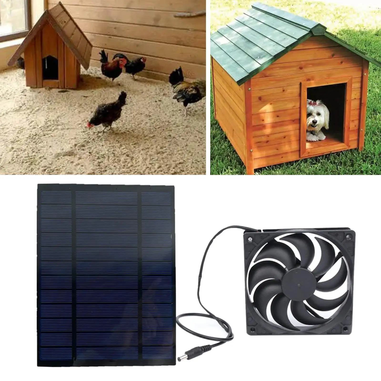 

Energy Saving Solar Powered Panel Fan Portable Outdoor Ventilation Fans for Sheds Travelling Tree Houses Chicken Coop Greenhouse