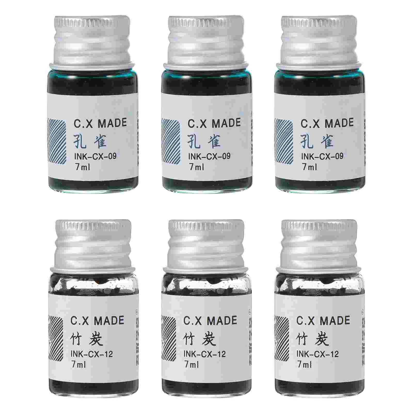 

6 Pcs Fountain Pen Ink Calligraphy Pen Ink Brush Pen Set Colored Pen Ink Quill Pen Set Business Signature Ink Vintage Color Ink