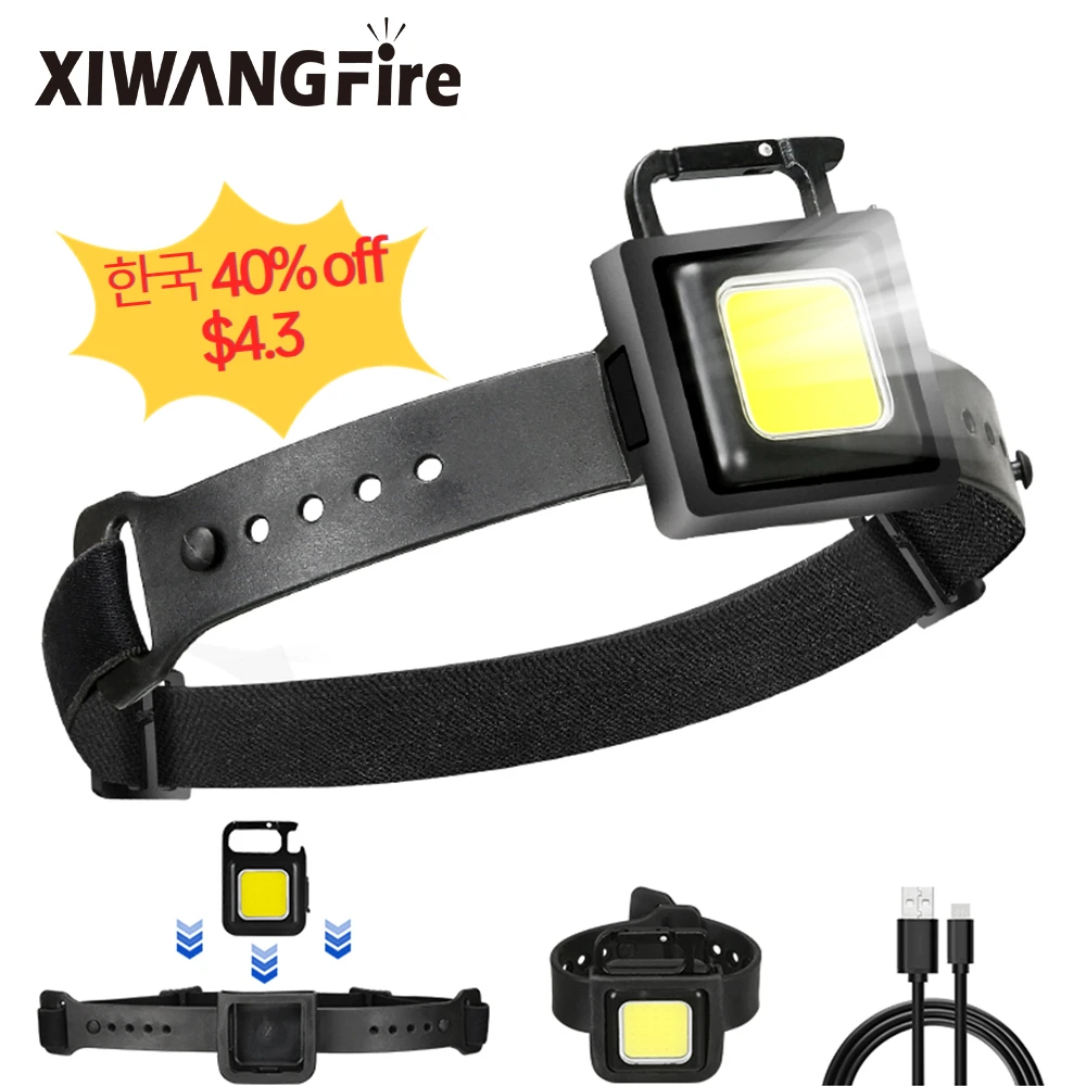 

Многофункциональный налобный фонарь, съемный мини-фонарик, перезаряжаемый, встроенный аккумулятор, водонепроницаемый налобный фонарь для кемпинга, ночного бега