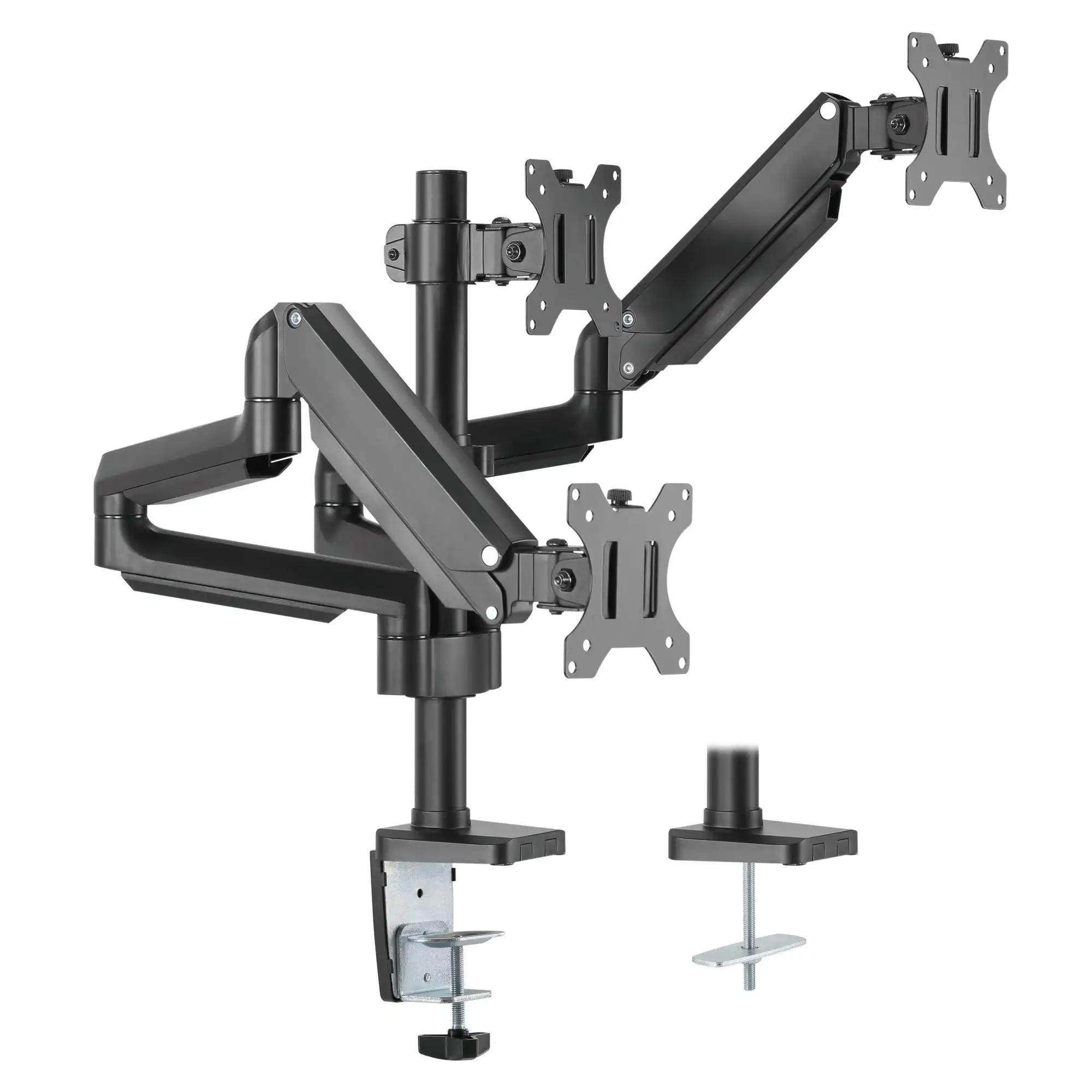 

Triple Monitor Mount Fits 17'-27" Computer Screens, Gas Spring Desk Arms